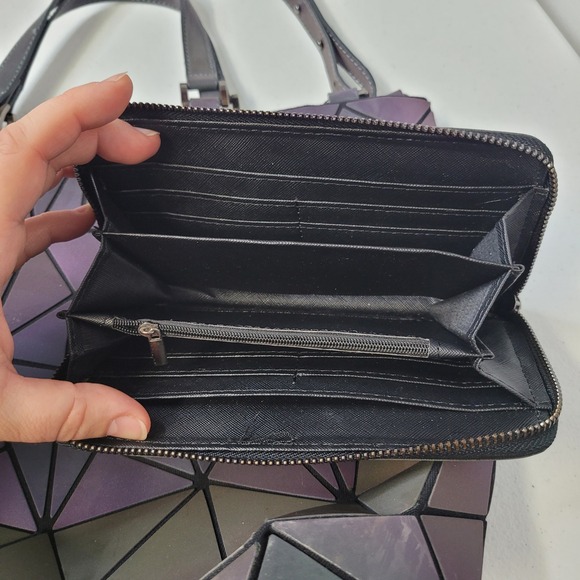HOTONE Iridescent Geometric Prism Handbag Purse Wallet Set